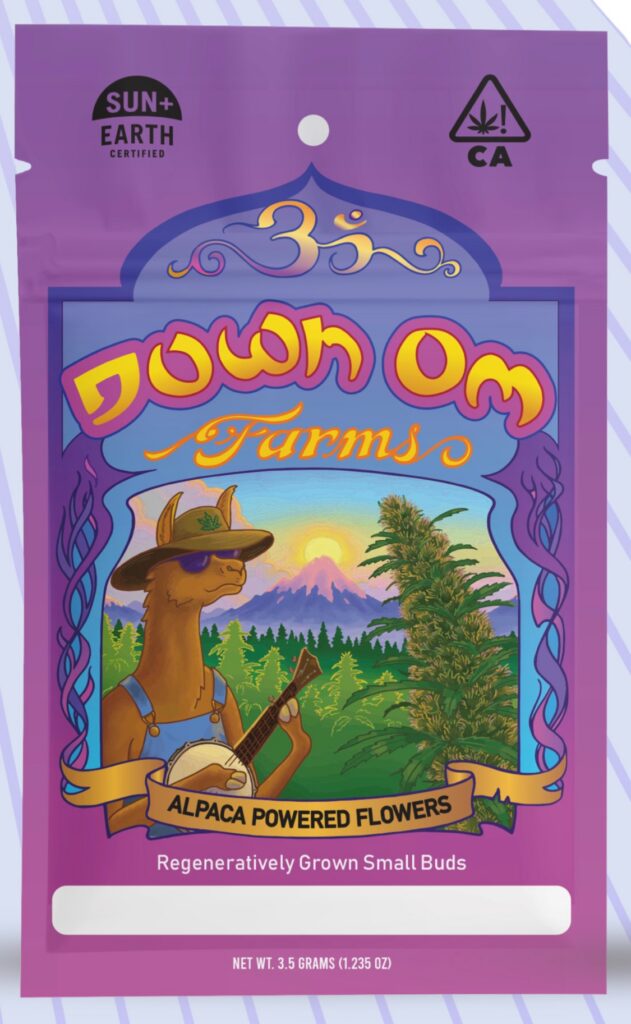 Down OM Farms Alpaca Powered Flowers packaging